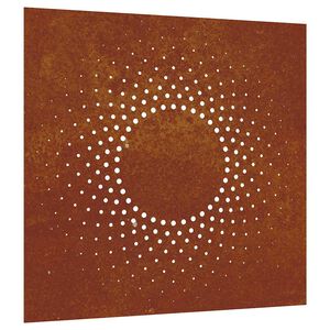 vidaXL Decor perete de grădină 55x55 cm design soare oțel Corten