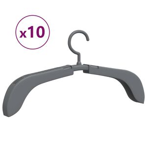 vidaXL Umerașe pentru haine extensibile, 10 buc., gri