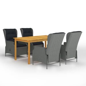 vidaXL Set de masă pentru grădină, 5 piese, gri deschis
