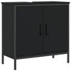 vidaXL Dulap pentru chiuvetă baie, negru, 60x30x60 cm, lemn prelucrat