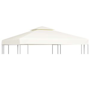 vidaXL Copertină rezervă acoperiș pavilion, alb crem, 3x3 m, 310 g/m&sup2;