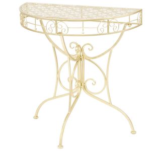 vidaXL Masă laterală stil vintage semirotundă metal 72x36x74 cm auriu
