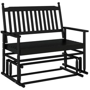 vidaXL Bancă glisantă, negru, 118x70x104,5 cm, lemn masiv de plop