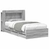 vidaXL Cadru de pat cu depozitare cu headboard Sonoma gri 90 x 190 cm