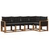 vidaXL Set de canapele de exterior 5 buc. Natural și Negru