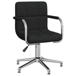 vidaXL Scaun de birou pivotant, negru, material textil
