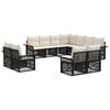 vidaXL Set de canapele pentru grădină 11 pcs Negru și Alb crem