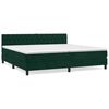 vidaXL Pat box spring cu saltea, verde &icirc;nchis, 200x200 cm, catifea