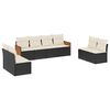 vidaXL Set mobilier de grădină cu perne, 8 piese, negru, poliratan