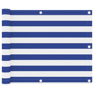 vidaXL Paravan de balcon, alb și albastru, 75 x 300 cm țesătură oxford