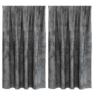 vidaXL Cortine din catifea 2 buc. Gri 140 x 140 cm Catifea