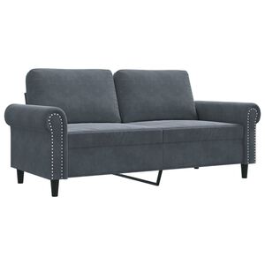 vidaXL Canapea cu 2 locuri, gri &icirc;nchis, 140 cm, catifea