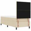 vidaXL Pat cu arcuri cu saltea cu headboard Crem 80 x 200 cm țesătură