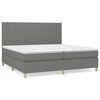 vidaXL Pat box spring cu saltea, gri &icirc;nchis, 200x200 cm, textil