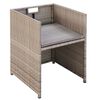 vidaXL Set mobilier de exterior cu perne, 13 piese, bej, poliratan