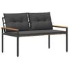 vidaXL Bancă de exterior 2 -Seater 116 x 67,5 x 72 cm poliratan