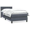 vidaXL Pat box spring cu saltea, gri &icirc;nchis, 100x210 cm, catifea