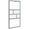 vidaXL Zid de duș walk-in Negru 80 x 195 x 0.5 cm Sticlă și Aluminiu
