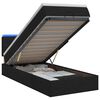 vidaXL Pat Ottoman cu Saltea și LED Negru 80 x 200 cm Țesătură