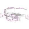 vidaXL Cadru de pat pentru copii cu sertare, 90x190 cm, lemn masiv pin