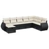 vidaXL Set mobilier de grădină cu perne, 8 piese, negru, poliratan