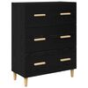 vidaXL Bufet Stejar Negru 69,5 x 34 x 90 cm Lemn compozit