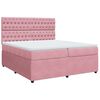 vidaXL Pat box spring cu saltea, roz, 200x200 cm, catifea