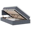 vidaXL Pat cu storage cu headboard Gri &icirc;nchis 120 x 190 cm Catifea