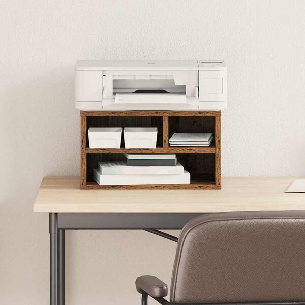 vidaXL Suport pentru imprimantă Lemn vechi 40 x 32 x 22,5 cm