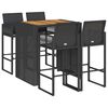 vidaXL Set mobilier bar de grădină fără perne 5 piese negru poliratan