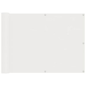 vidaXL Ecran de balcon Alb 75 x 200 cm Oxford alu acoperit cu PU