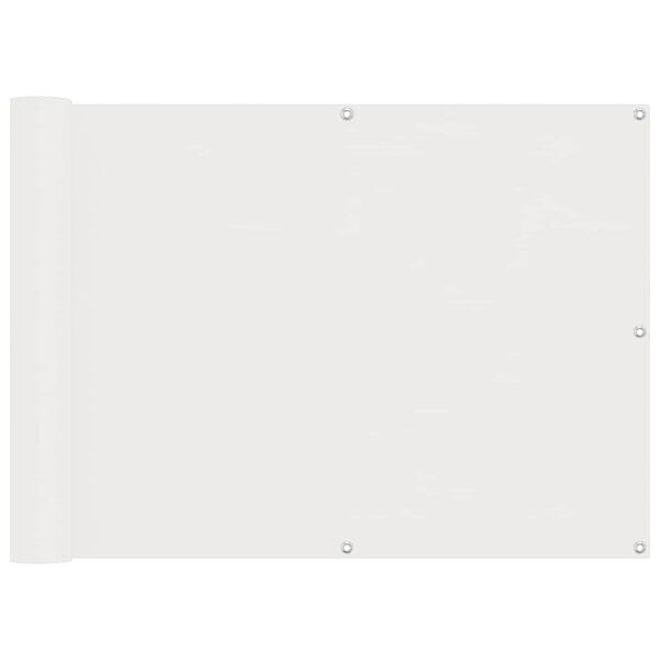 vidaXL Ecran de balcon Alb 75 x 200 cm Oxford alu acoperit cu PU