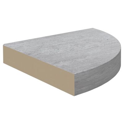 vidaXL Raft de colț de perete, gri beton, 25x25x3,8 cm, MDF