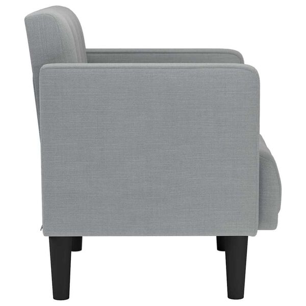 vidaXL Canapea scaun cu cotiere, gri deschis, 53 cm, textil