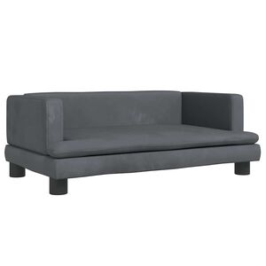 vidaXL Canapea pentru copii, gri &icirc;nchis, 80x45x30 cm, catifea