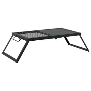 vidaXL Grătar de camping pliabil Negru 31,5 x 26,5 x 4 cm Oțel aliat