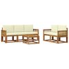 vidaXL Set de canapele de exterior 6 buc. Natural și Crem Poliester