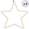 vidaXL Figurină stea de Crăciun 48 LED-uri, 3 buc., alb cald, 56 cm