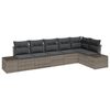 vidaXL Set de canapele pentru grădină cu pernă 6 pcs Gri poliratan