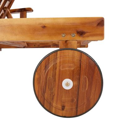 vidaXL Set șezlonguri, 2 piese, cu masă, lemn masiv de acacia