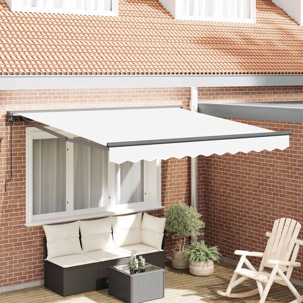 vidaXL Cortina Retractabilă Alb 300 x 250 cm Aluminiu și țesătură