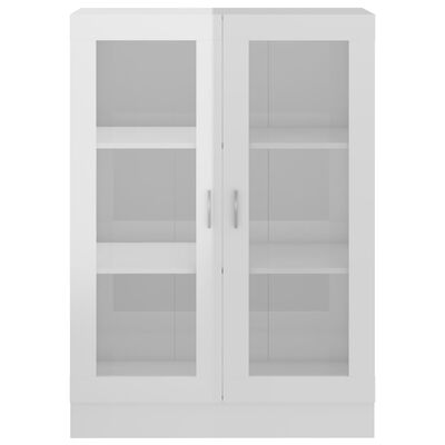 vidaXL Dulap cu vitrină, alb extralucios, 82,5 x 30,5 x 115 cm, PAL