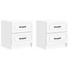 vidaXL Dulap de noapte 2 pcs Alb foarte lucios 43 x 34,5 x 44,5 cm