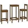 vidaXL Set mobilier de bar, 3 piese, maro miere, lemn masiv de pin