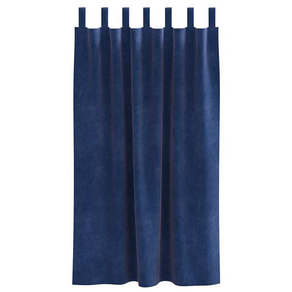 vidaXL Perdele opace 2 pcs Albastru &icirc;nchis 140 x 175 cm Catifea