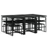 vidaXL Set mobilier de exterior cu perne, 11 piese, negru, poliratan