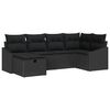 vidaXL Set de canapea 6 buc. Negru poliratan