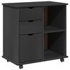 vidaXL Cabinet mobil Gri 63,5 x 39 x 65,5 cm Lemn de pin masiv