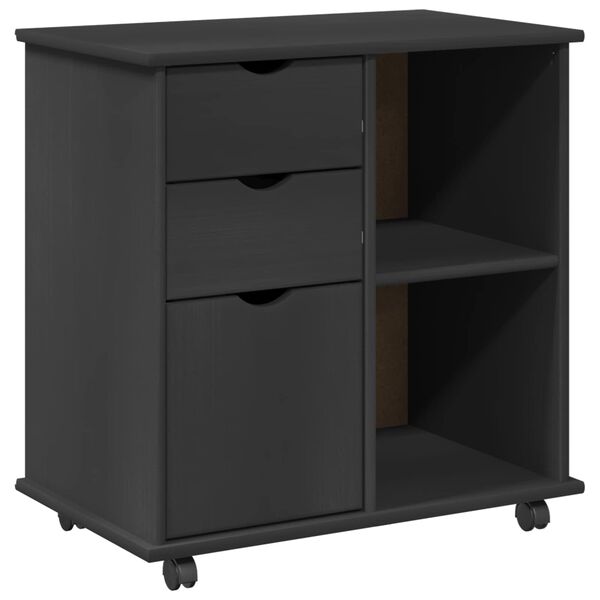 vidaXL Cabinet mobil Gri 63,5 x 39 x 65,5 cm Lemn de pin masiv