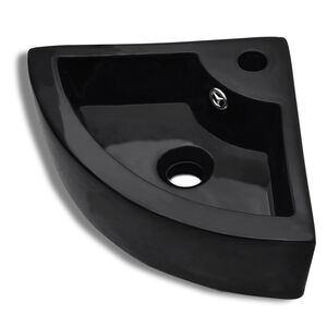 vidaXL Chiuvetă cu preaplin, negru, 45 x 32 x 12,5 cm